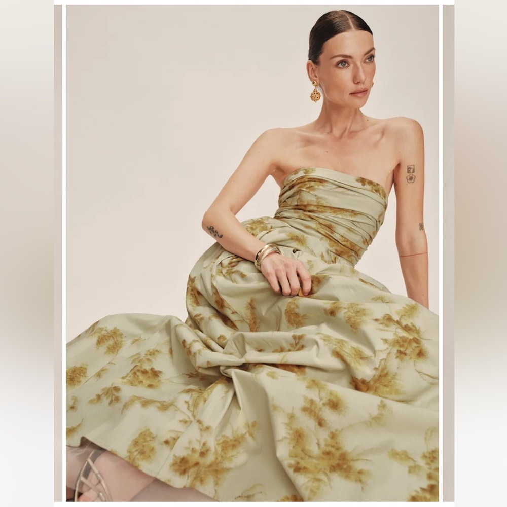 Reformation Kastoria Dress- Strapless, Floral, Full Skirt